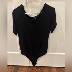 Lulus Black T-Shirt Bodysuit